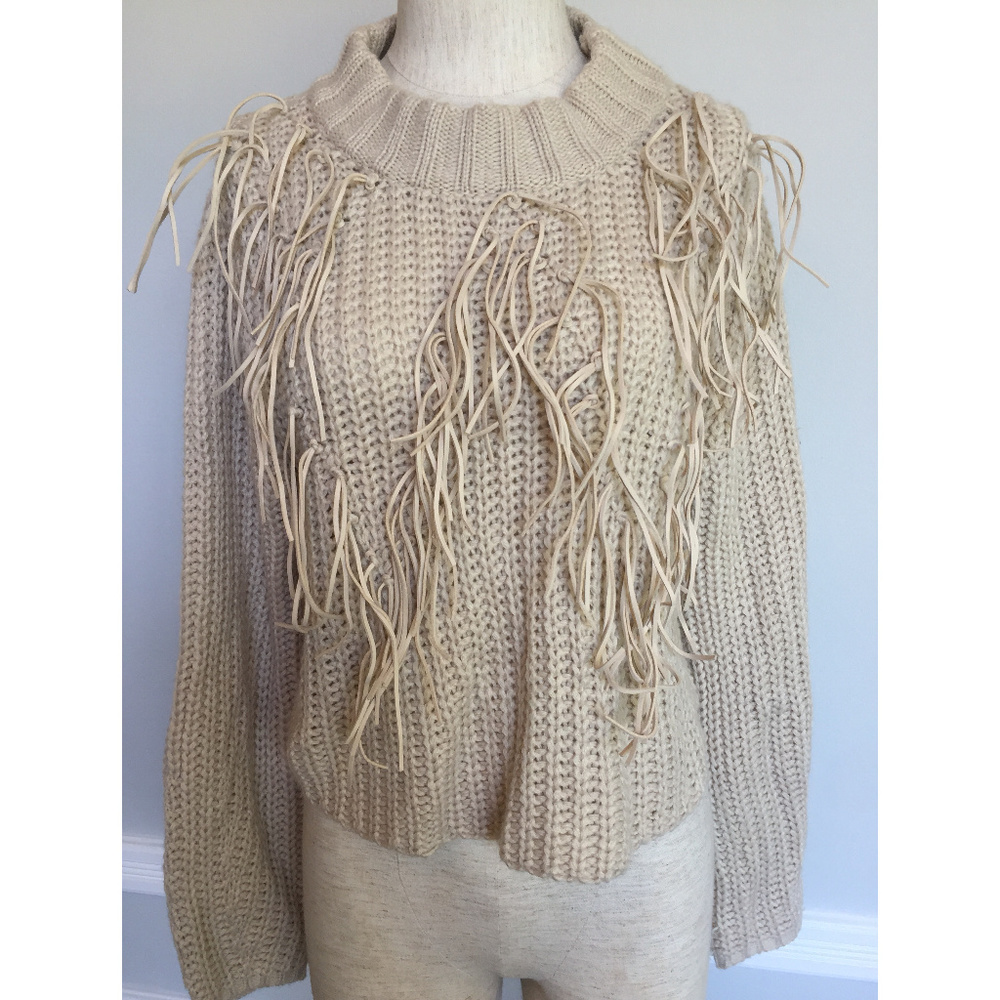 Missguided Knit Sweater with "Fringe" small